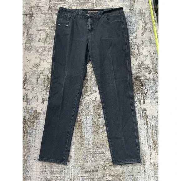 GIVE ME FIVE Women's Blue Denim Jeans Size 16 Embroidered Rhinestone Pockets - Picture 1 of 6